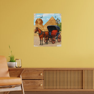 Vintage-Ägypten-Pferdekutschen-Kunstposter – Retro Poster