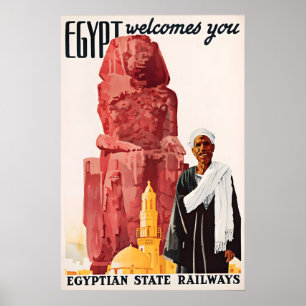 Vintage-Ägypten-Reiseposter Ägyptischer Staat Poster