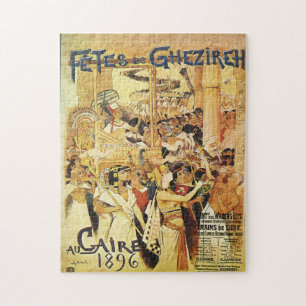 Vintage-Ägypten-Themen-Eisenbahn-Puzzle Puzzle