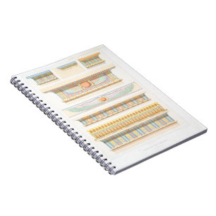 Vintage ägyptische Architektur Kunstlinie Zeichnen Notizblock