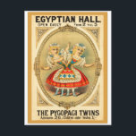 Vintage ägyptische Hall Pygopagi Contogether Twins Postkarte<br><div class="desc">Die Vintage ägyptische Halle Pygopagi Contogether Twins Circus Freaks Illustration aus dem 19. Jahrhundert. Wenn Sie Vintag sind,  besuchen Sie bitte meine anderen Läden zazzle.com/curious_goods zazzle.com/blackandwhiteonly</div>