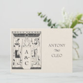 Vintage ägyptische Hochzeit Einladung (Stehend Vorderseite)