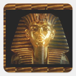 VINTAGE ägyptische Idole Art : PYRAMIDEN DER ALTEN Quadratischer Aufkleber