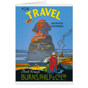 Vintage ägyptische Luftreisewerbung