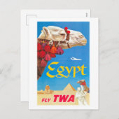 Vintage ägyptische Luftreisewerbung Feiertagspostkarte (Vorne/Hinten)