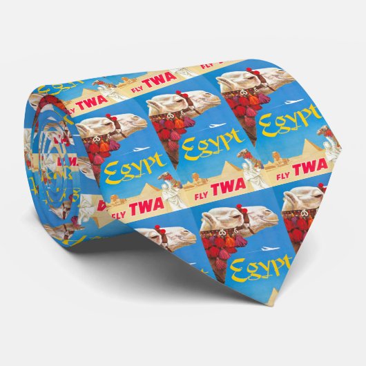 Vintage ägyptische Luftreisewerbung Krawatte (Gerollt)