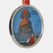 Vintage ägyptische Luftreisewerbung Silbernes Ornament (Rechts)