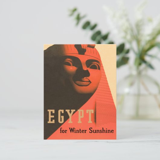 Vintage Ägyptische Sphinx Postkarte (Stehend Vorderseite)