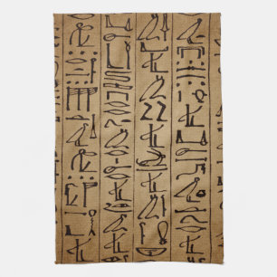 Vintage-Ägyptischer-Hieroglyphen-Papierdruck Küchentuch