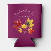 Vintage AhornBlätter in Rot-Hochzeit Dosenkühler (Vorderseite)