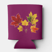 Vintage AhornBlätter in Rot-Hochzeit Dosenkühler (Rückseite)