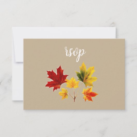 Vintage-Ahornblätter-RSVP-Karte Einladung (Vorderseite)
