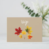 Vintage-Ahornblätter-RSVP-Karte Einladung (Stehend Vorderseite)