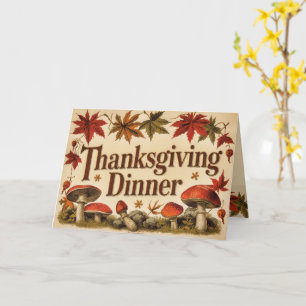 Vintage-Ahornblätter - Thanksgiving-Einladung Karte