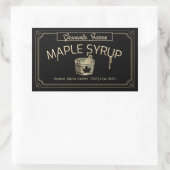 Vintage Ahornsirup, schwarz Rechteckiger Aufkleber (Tasche)