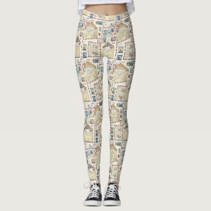 Vintage-Airmail-Abenteuer (2) Leggings