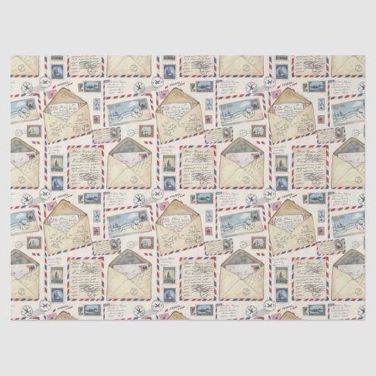 Vintage Airmail-Abenteuer (2) Seidenpapier (Vorderseite)