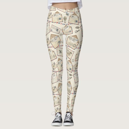 Vintage-Airmail-Abenteuer (3) Leggings (Vorderseite)