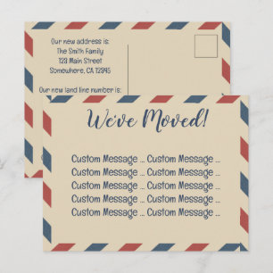 Vintage-Airmail-Streifen, Reisebranche Postkarte