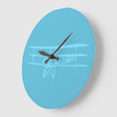 Vintage Airplane Art CUSTOM COLOR Große Wanduhr (Winkel)