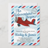 Vintage Airplane-Baby-Dusche Einladung (Vorderseite)