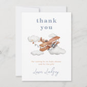 Vintage Airplane Babydusche Danke Karte (Vorderseite)