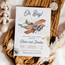 Vintage Airplane Boy Travel Baby Dusche