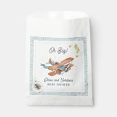 Vintage Airplane Boy Travel Baby Dusche Geschenktütchen (Vorderseite)