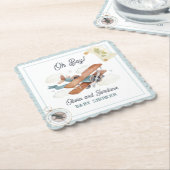 Vintage Airplane Boy Travel Baby Dusche Untersetzer (angewinkelt)