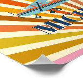 Vintage Airplane Cessna Retro Sunset Custom Poster (Ecke)