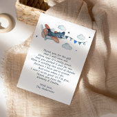 Vintage Airplane Clouds Babydusche Danke Karte