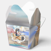 Vintage Airplane Penguin Boy Baby Shower  Geschenkschachtel (Geöffnet)