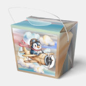 Vintage Airplane Penguin Boy Baby Shower  Geschenkschachtel (Rückseite)