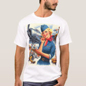 Vintage Airplane Pin-up T-Shirt (Vorderseite)