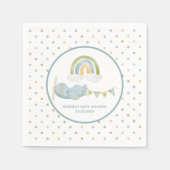 Vintage Airplane Rainbow Clouds Boy Baby Shower Serviette (Vorderseite)