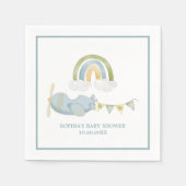 Vintage Airplane Rainbow Clouds Boy Baby Shower Serviette (Vorderseite)