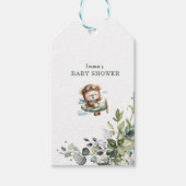 Vintage Airplane Teddy Bear Baby Shower Geschenkanhänger (Vorderseite)