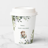 Vintage Airplane Teddy Bear Baby Shower Pappbecher (Vorderseite)