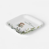 Vintage Airplane Teddy Bear Baby Shower Pappteller (Gewinkelt)