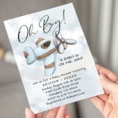 Vintage Airplane Up-Away Babydusche Einladung