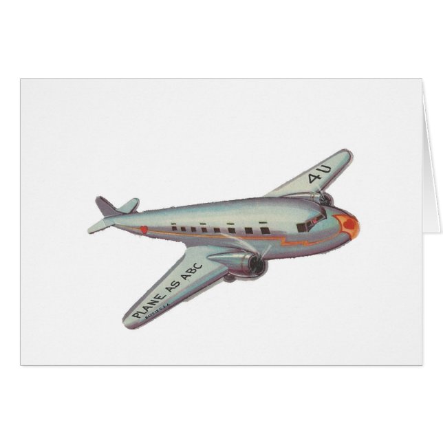 Vintage Airplane Valentine (Vorderseite (Horizontal))