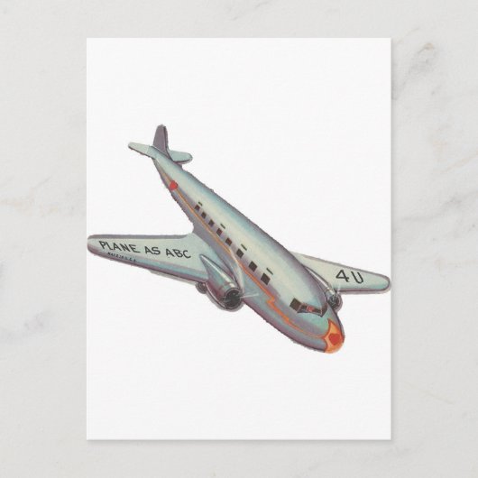 Vintage Airplane Valentine Feiertagspostkarte (Vorderseite)