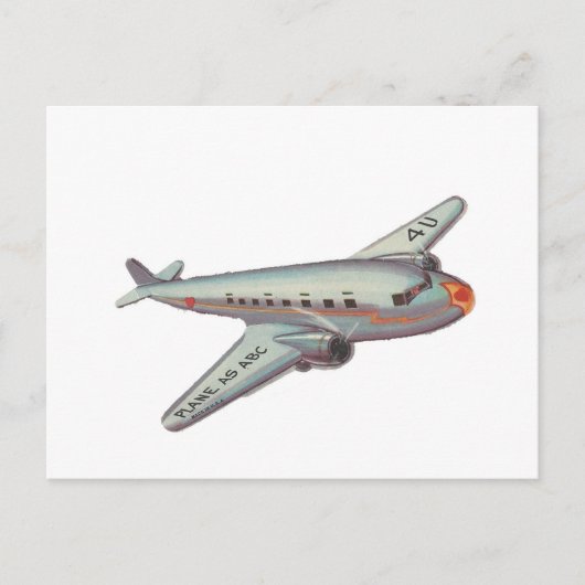 Vintage Airplane Valentine Feiertagspostkarte (Vorderseite)