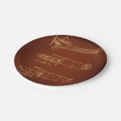 Vintage Airplanes Classic Plane Art Pappteller (Schrägansicht)