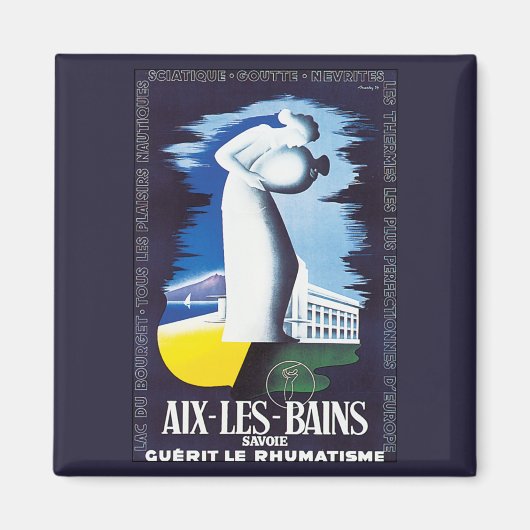 Vintage Aix-Les-Bains Magnet (Vorne)