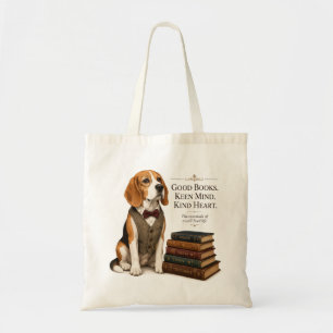 Vintage-akademischer Beagle-Bibliothekar-Kunst Tragetasche
