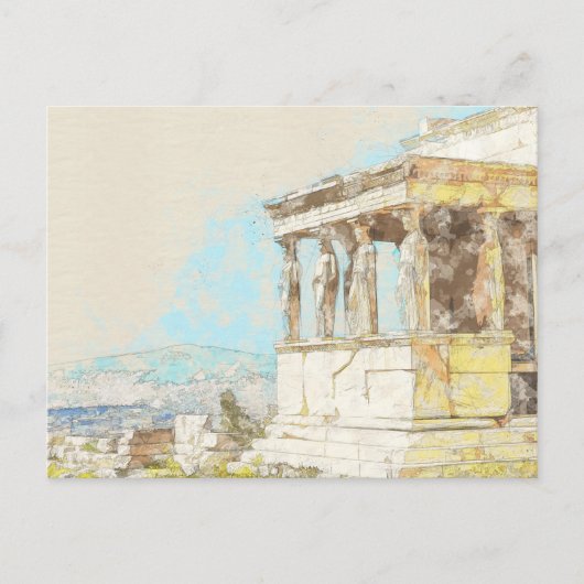 Vintage Akropolis, Athen, Griechenland Postkarte (Vorderseite)