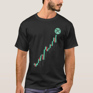 Vintage-Aktienchart Ripple XRP Coin zum Mond Cr T-Shirt