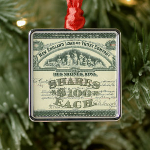 Vintage-Aktienzertifikat Unternehmensfinanzierung Ornament Aus Metall