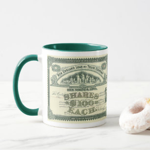 Vintage-Aktienzertifikat Unternehmensfinanzierung Tasse